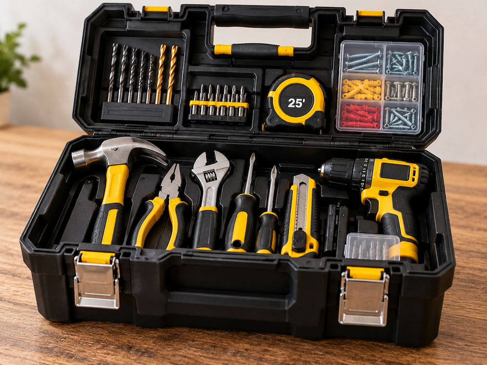 Tools for a handyman repair job